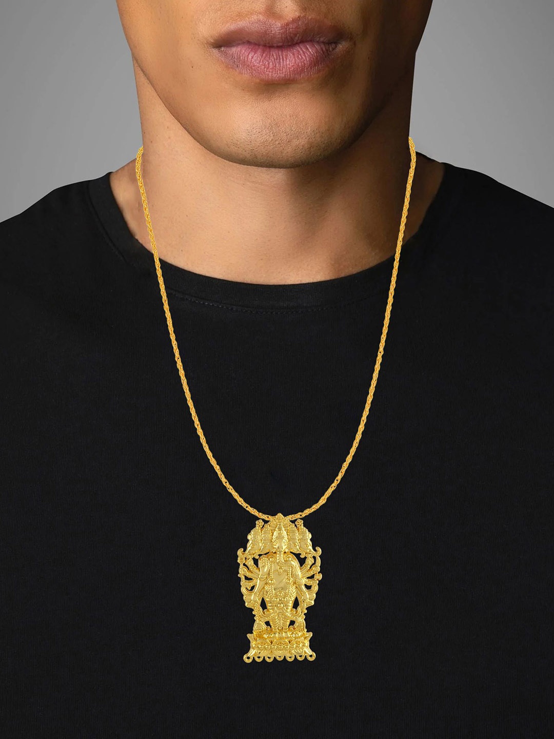 

MEMOIR Gold-Plated Panchmukhi Ganesh Pendant With Chain