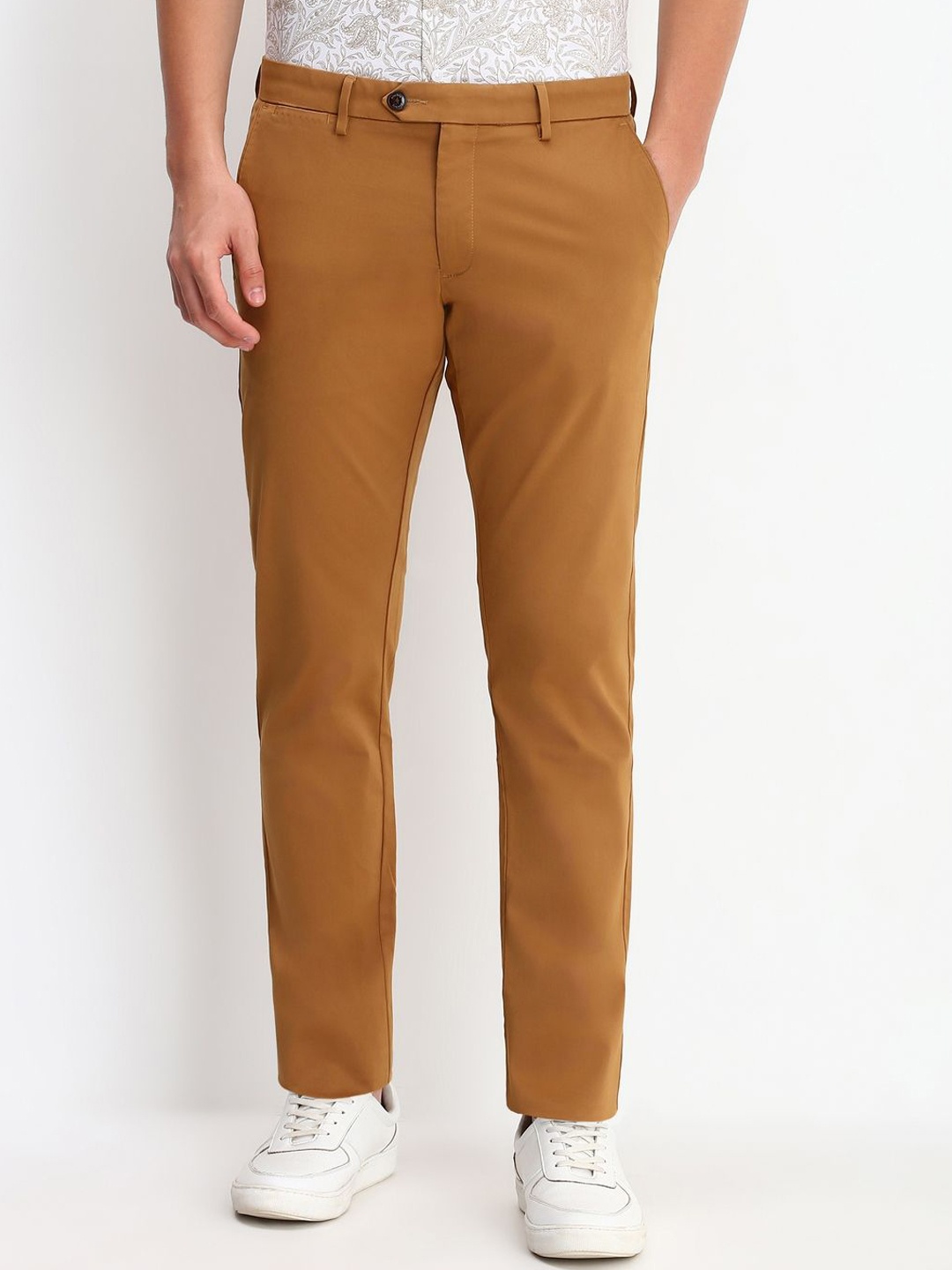 

Allen Solly Men Slim Fit Regular Trousers, Brown