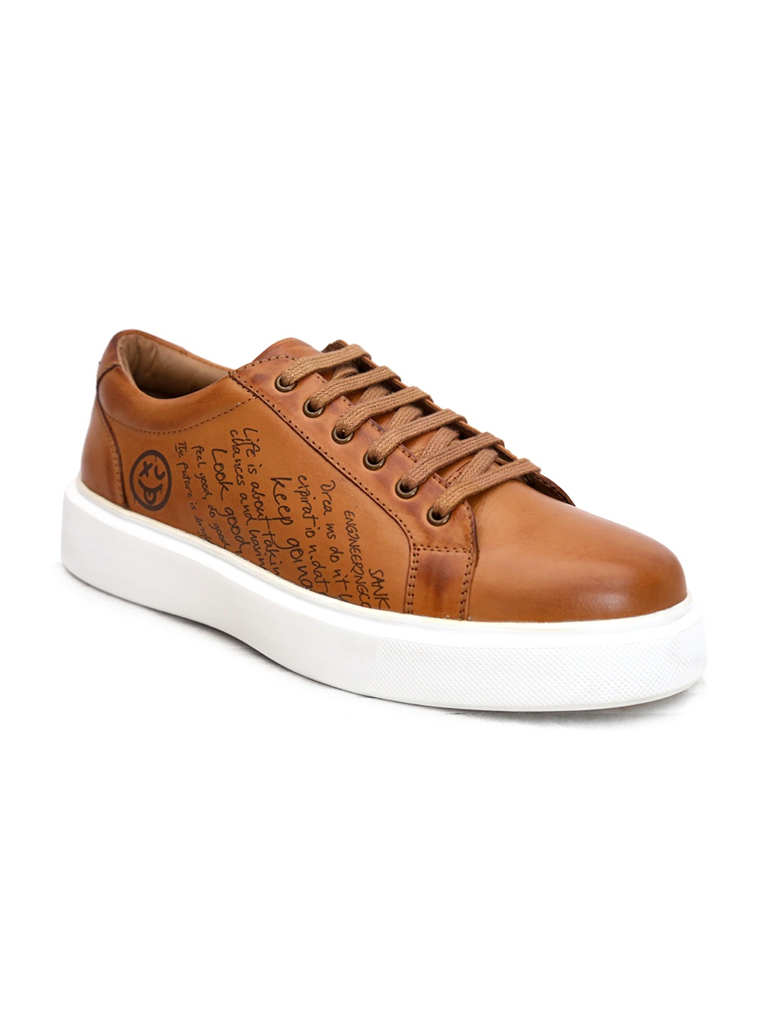 

mccoy Men Printed Leather Antibacterial Sneakers, Brown