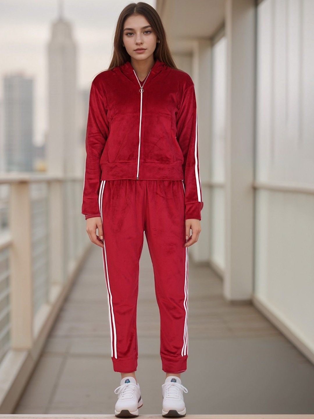 

BAESD Hooded Sweatshirt With Joggers, Red