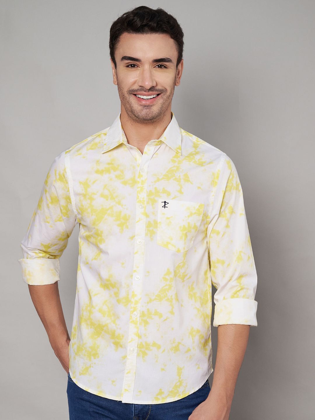 

Aazing London Men Spread Collar Solid Cotton Casual Shirt, Yellow