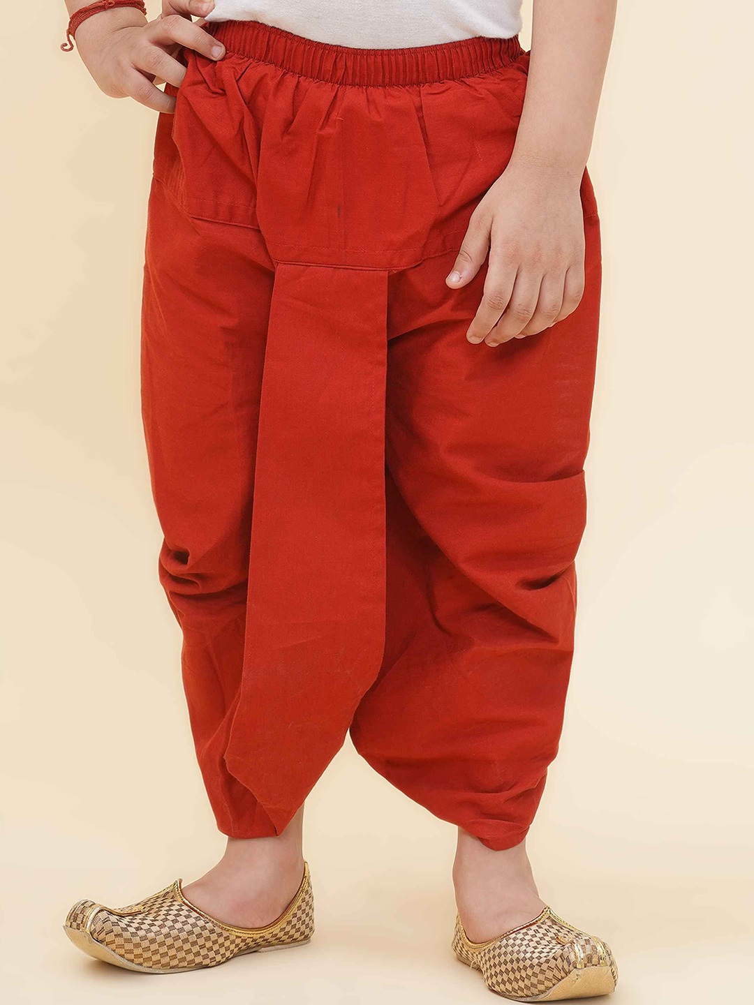 

Sethukrishna Boys Solid Dhoti Pants, Red