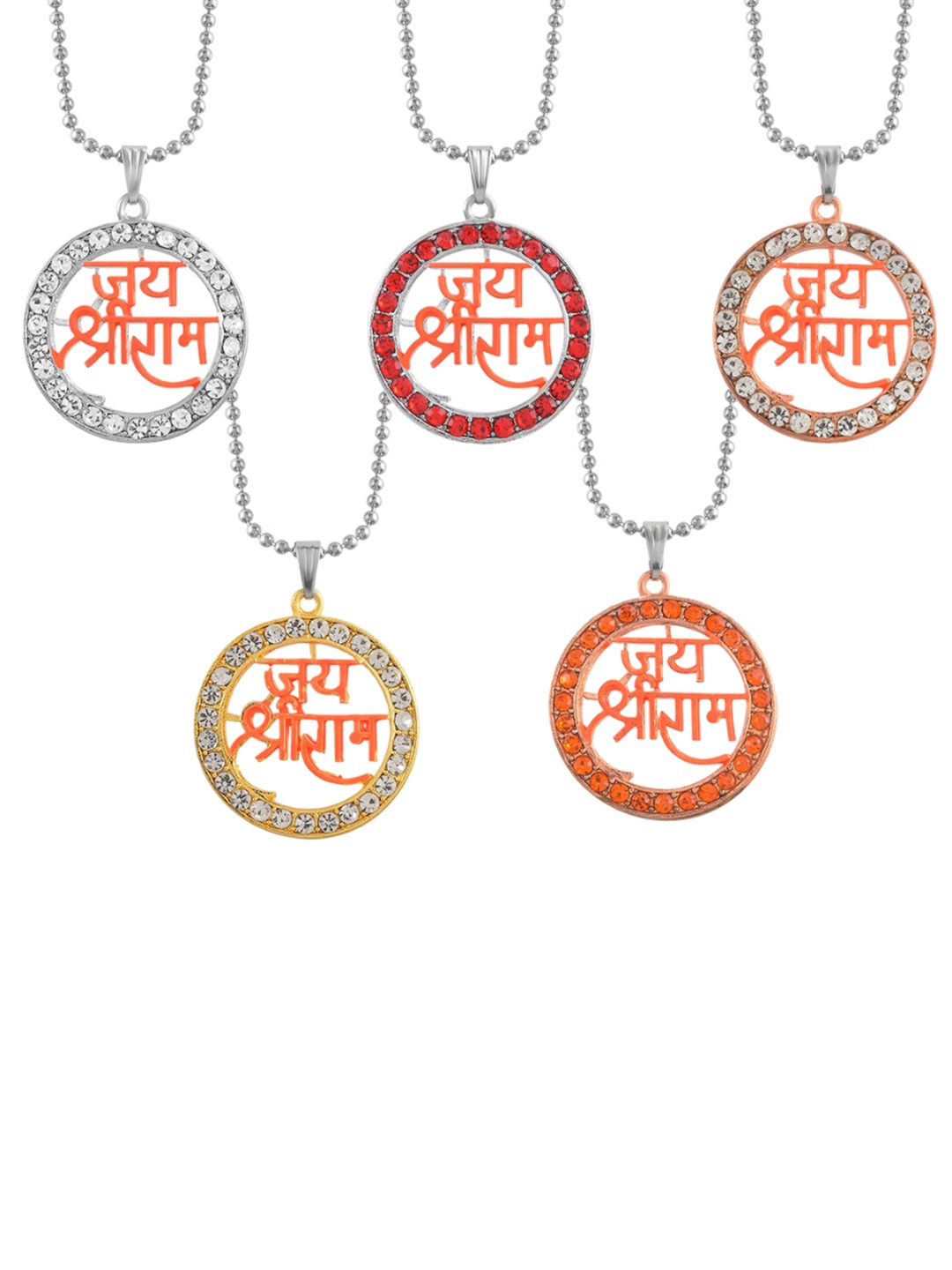 

MEMOIR 5-Pcs Gold-Plated Jai Shri Ram Pendants