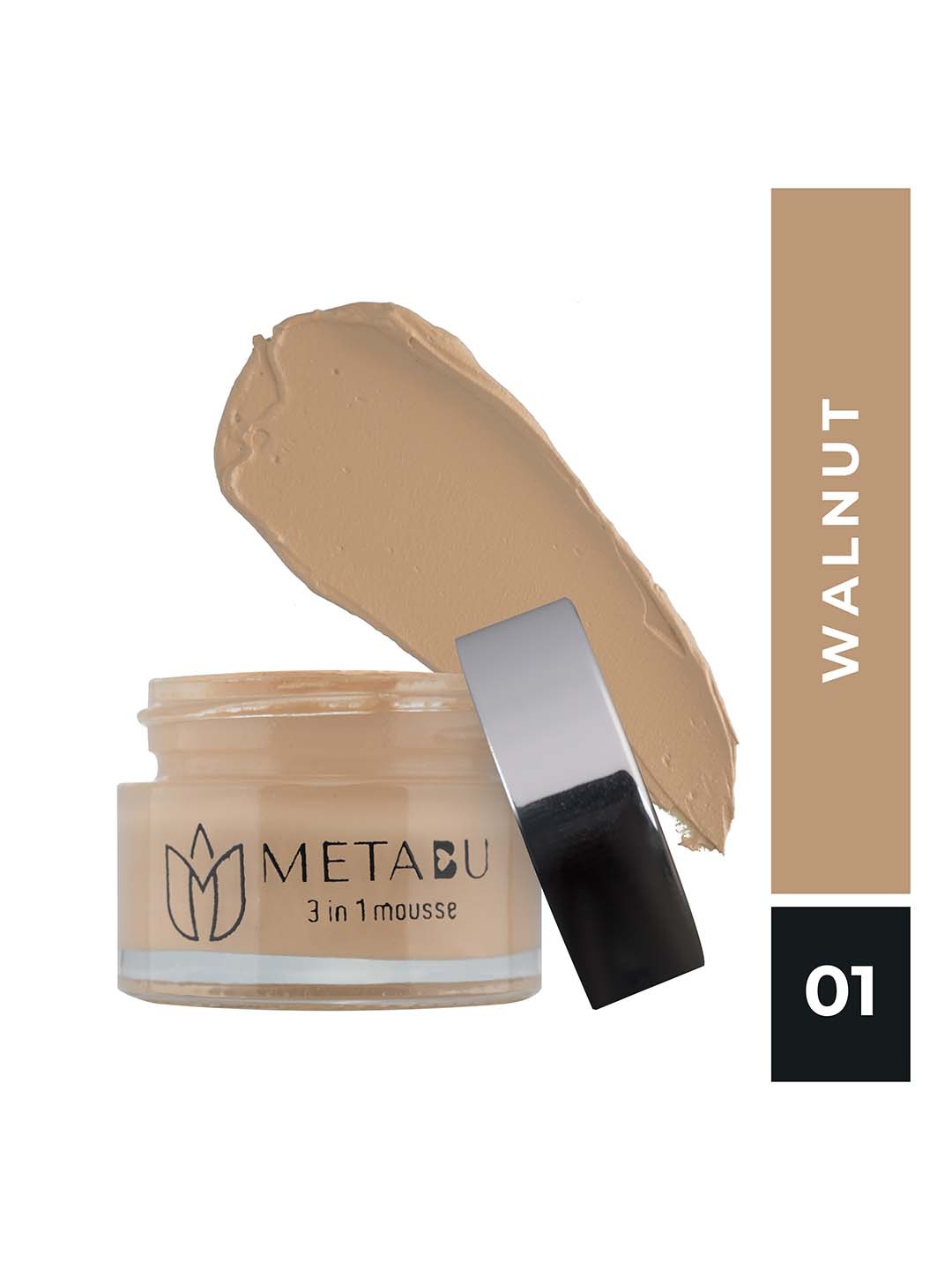 

METABU 3-In-1 Long Lasting SPF25 Matte Mousse Foundation 15 ml - Walnut 01, Beige