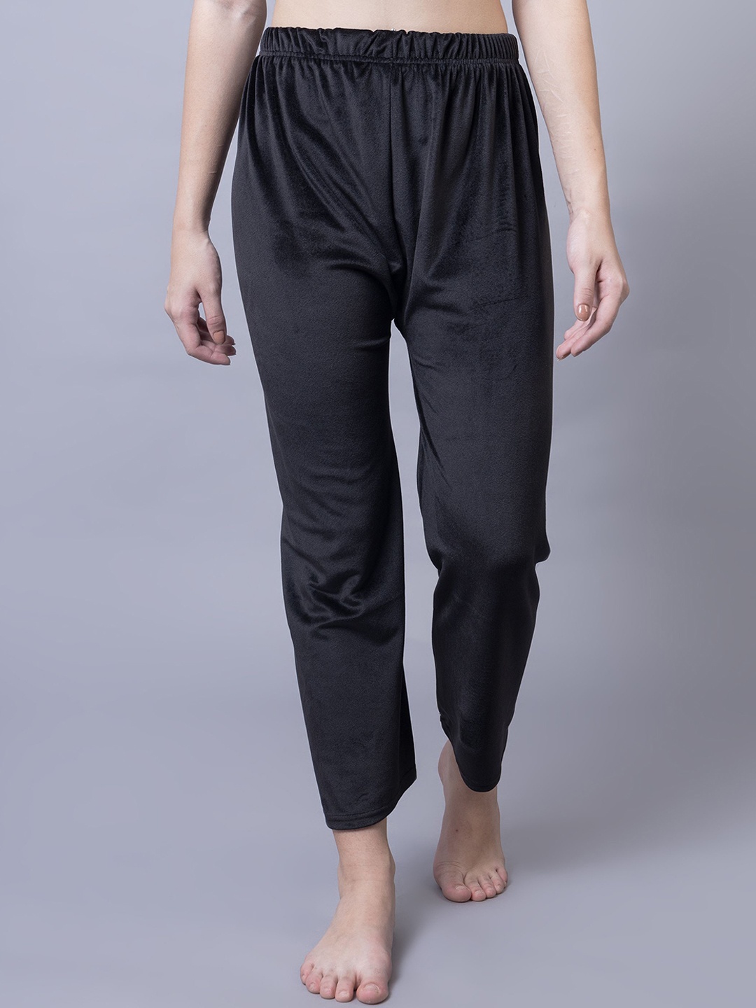 

AVYAY Women Mid-Rise Lounge Pant, Black