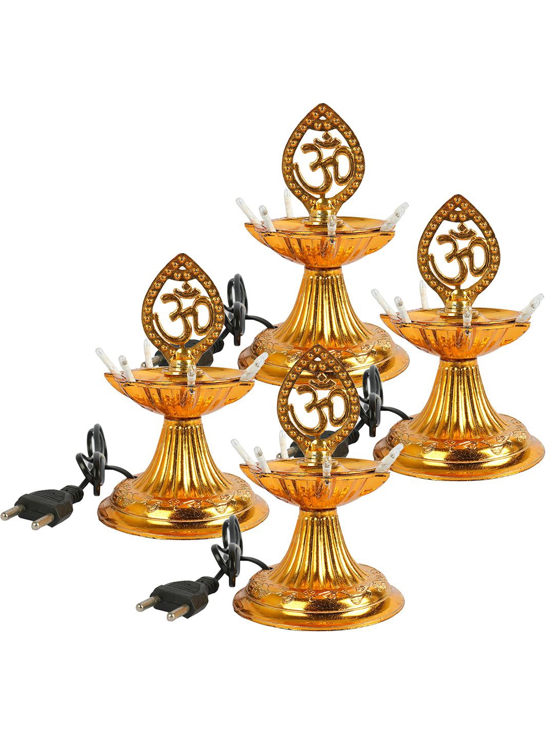 

Kuber Industries Gold Toned 4 Pieces Diya Shape String Light