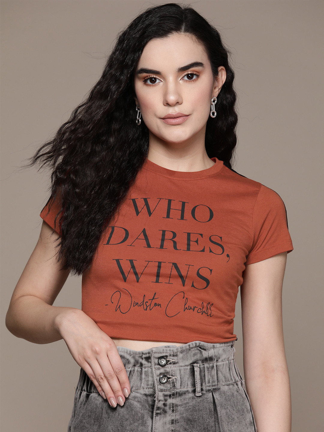 

The Roadster Lifestyle Co. Typography Printed T-shirt, Rust