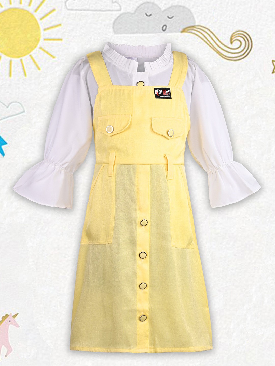 

Wish Karo Girl Solid Fit & Flare Dress, Yellow