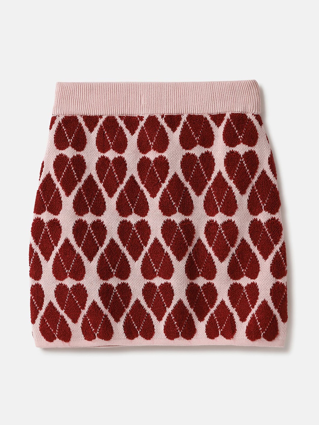 

United Colors of Benetton Girls Printed Straight Above Knee Skirts, Maroon
