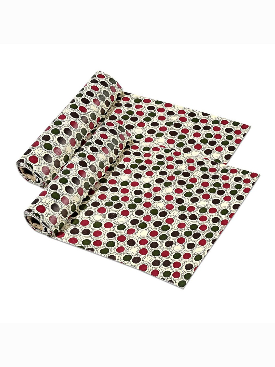 

Kuber Industries Cream-Coloured & Black 2 Pieces Polka Dots Printed Shelf Liner