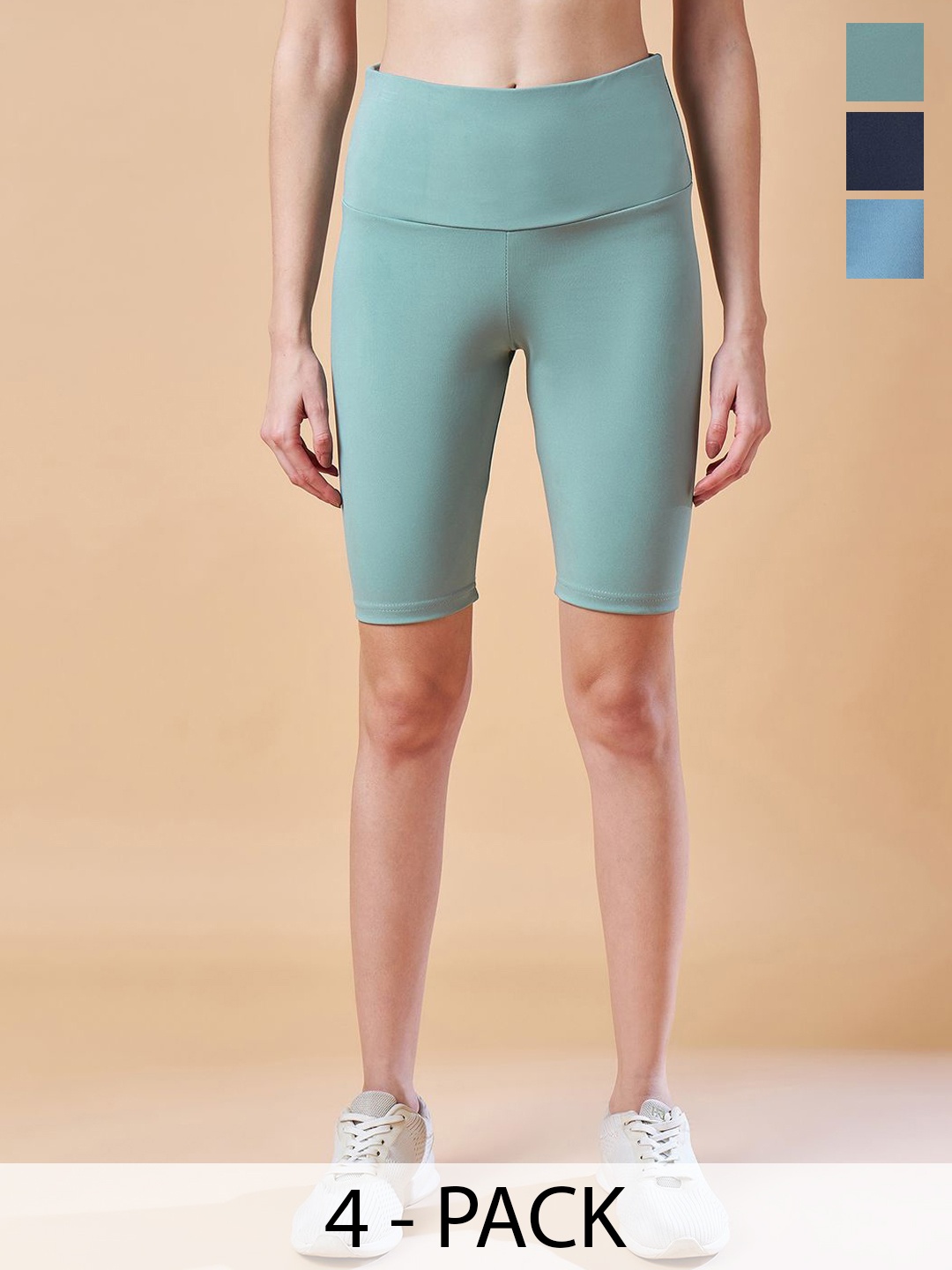 

COLOR CAPITAL Pack Of 3 High-Waisted Gym Tights, Blue