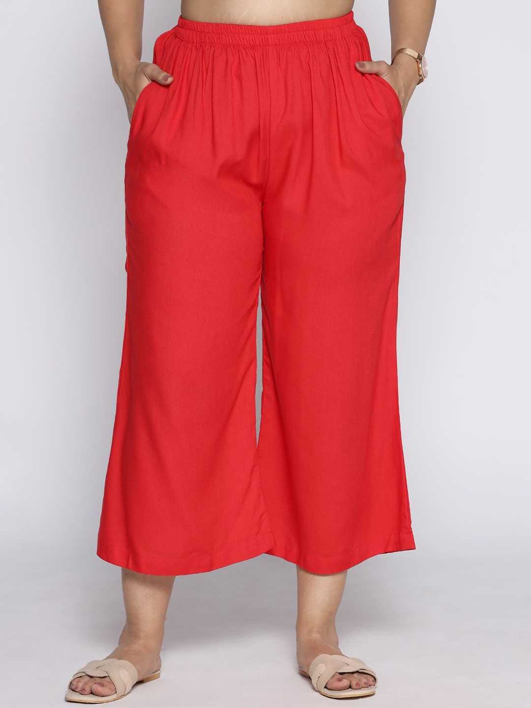 

LetsDressUp Straight Fit Palazzos, Red