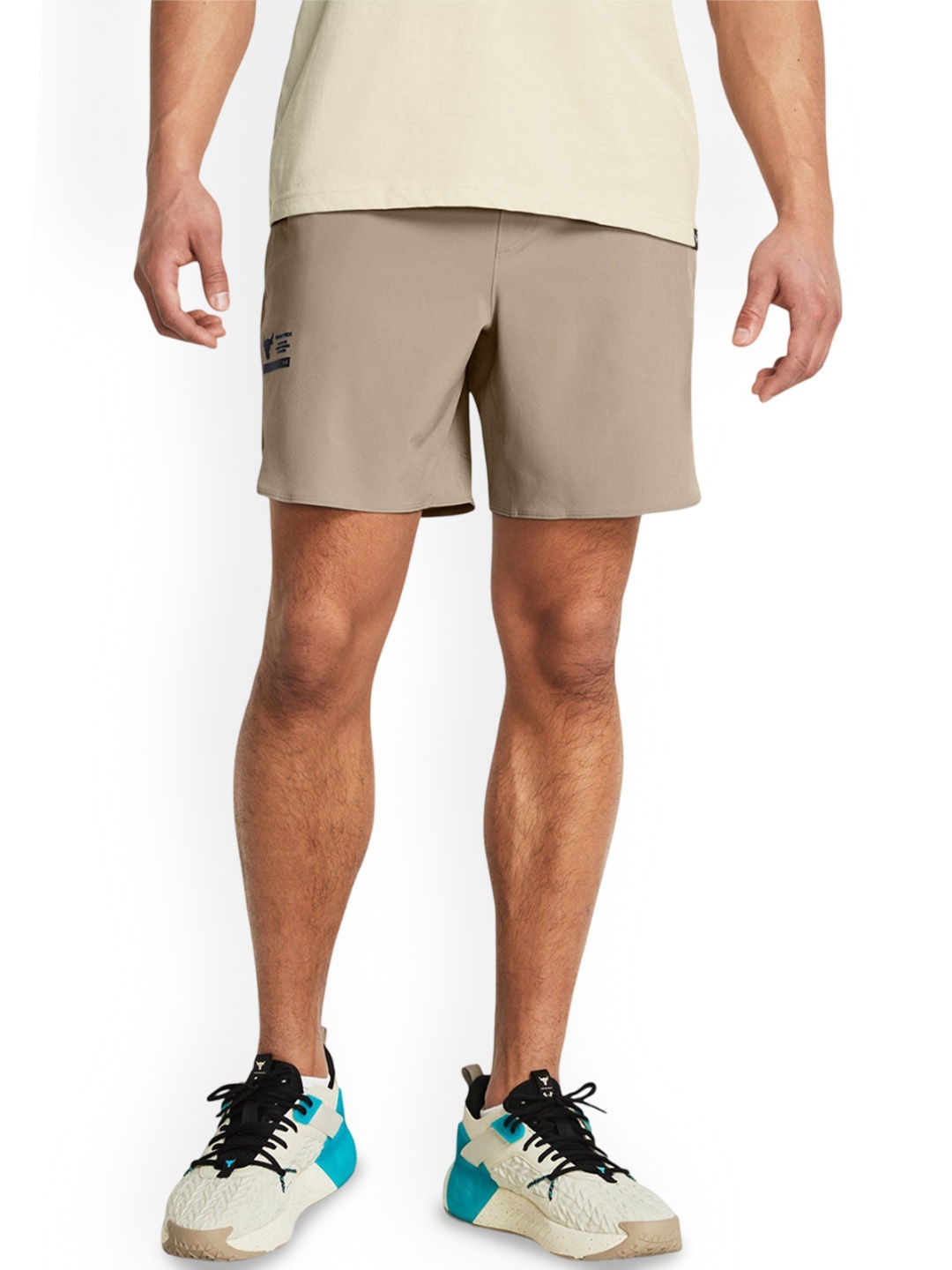 

UNDER ARMOUR UA Project Rock Unstoppable Men Solid Mid Rise Sports Shorts, Brown