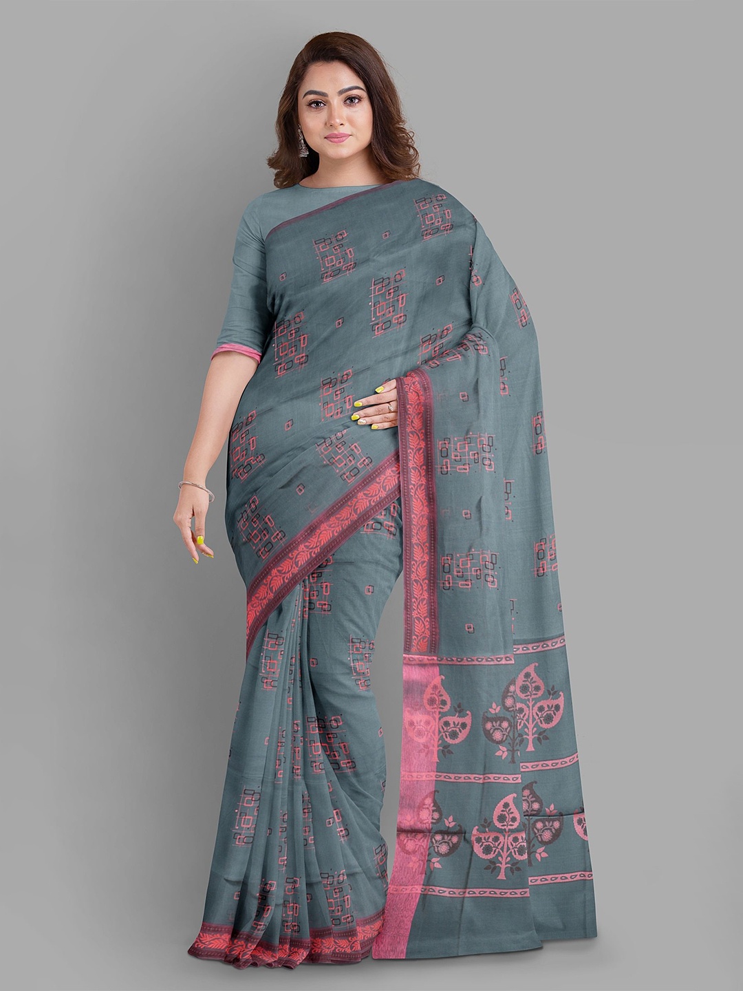 

The Chennai Silks Kovai Saree, Grey