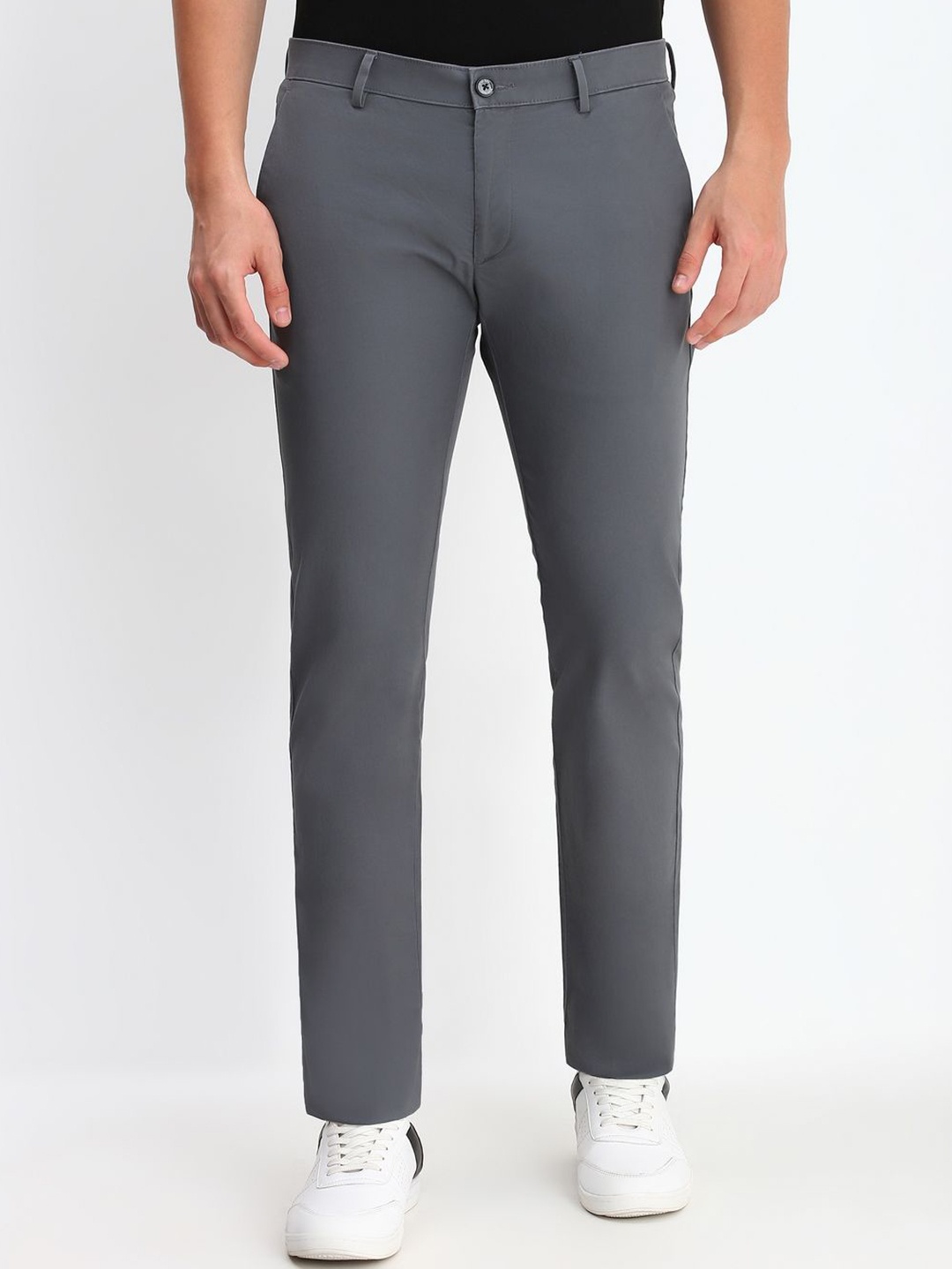 

Allen Solly Men Slim Fit Mid-Rise Regular Trousers, Grey