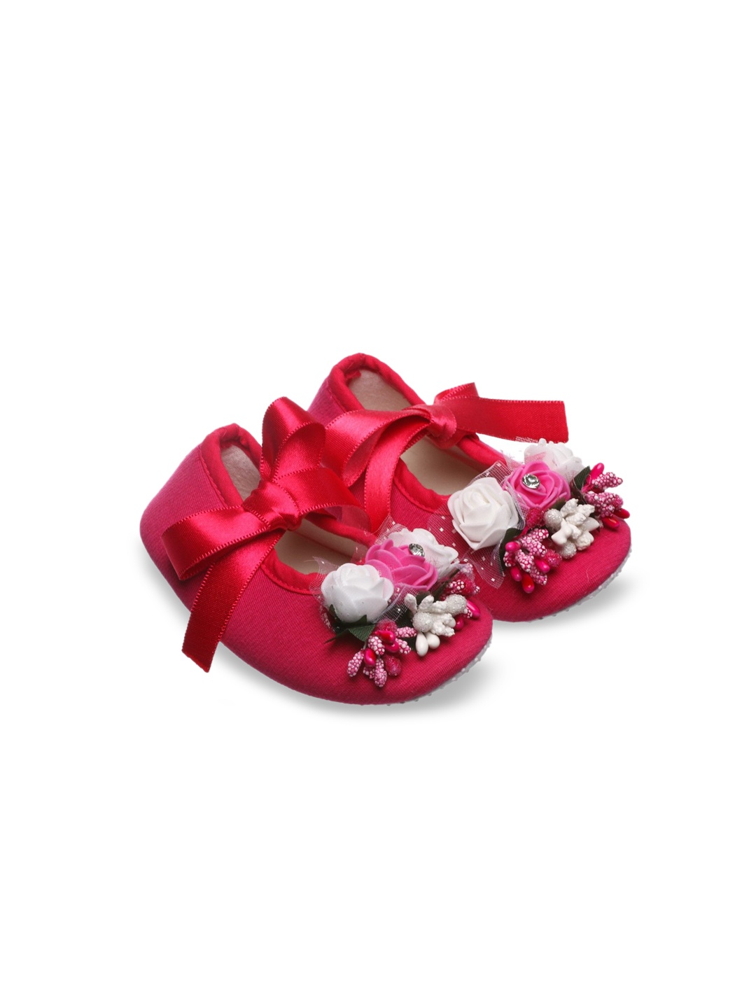 

Daizy Girls Floral Applique Booties, Pink