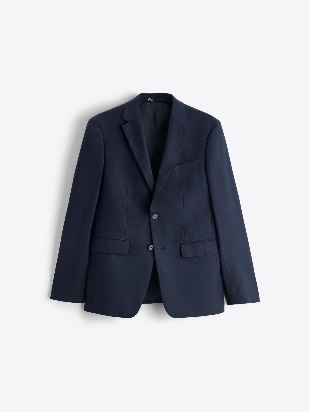 

ZARA Men Navy Blue Blazer