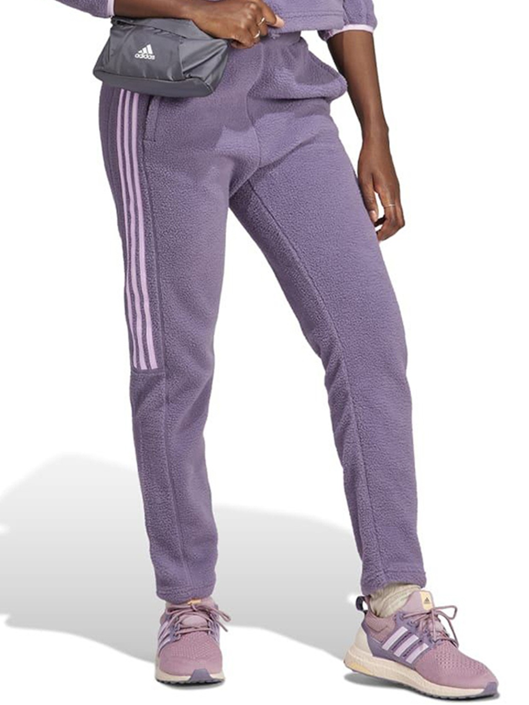 

ADIDAS W TIRO PT WR Women Solid Mid-Rise Track Pants, Purple