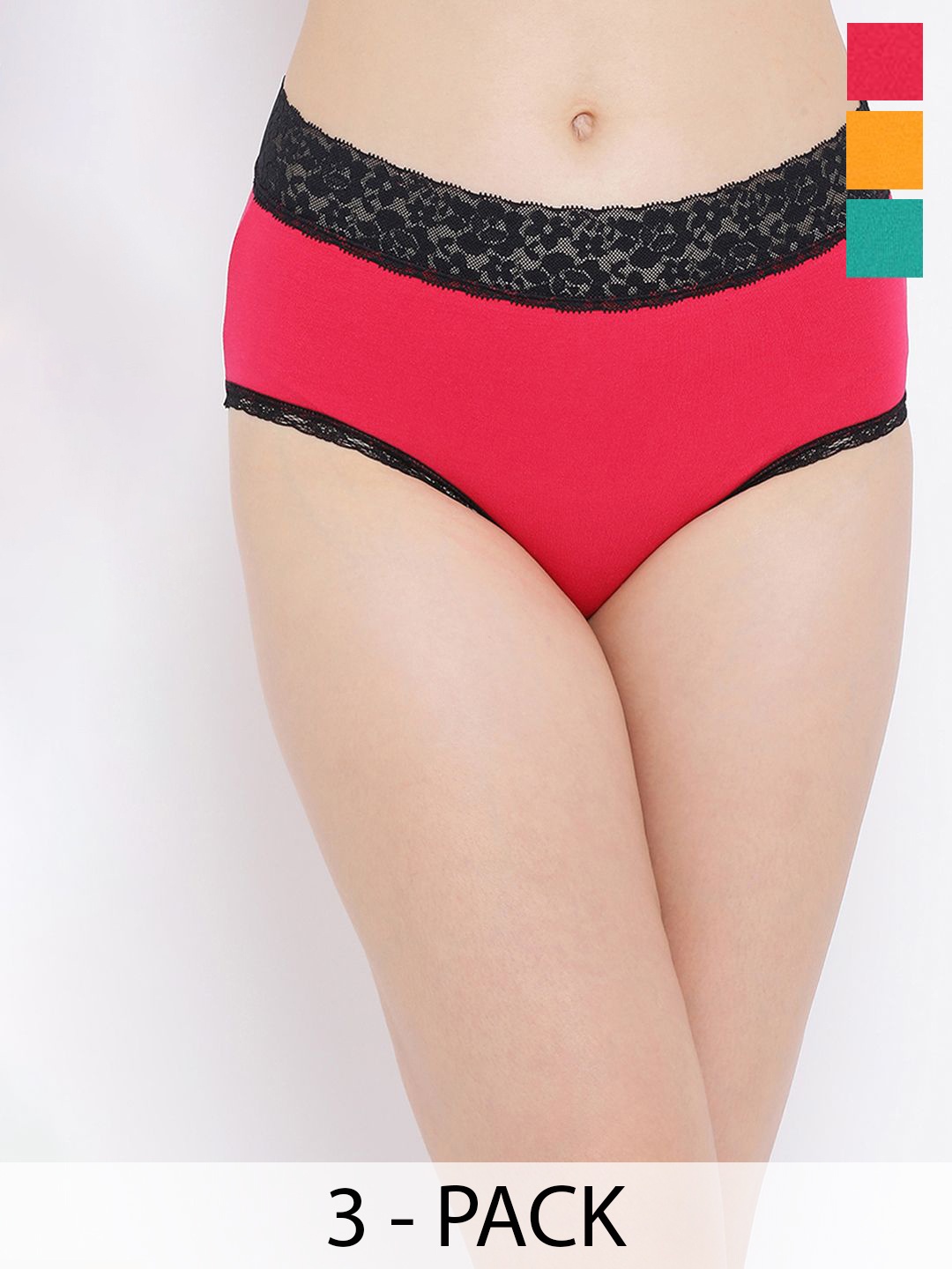 

Clovia Women Pack Of 3 Mid-Rise Hipster Briefs PNC5021303XL, Yellow