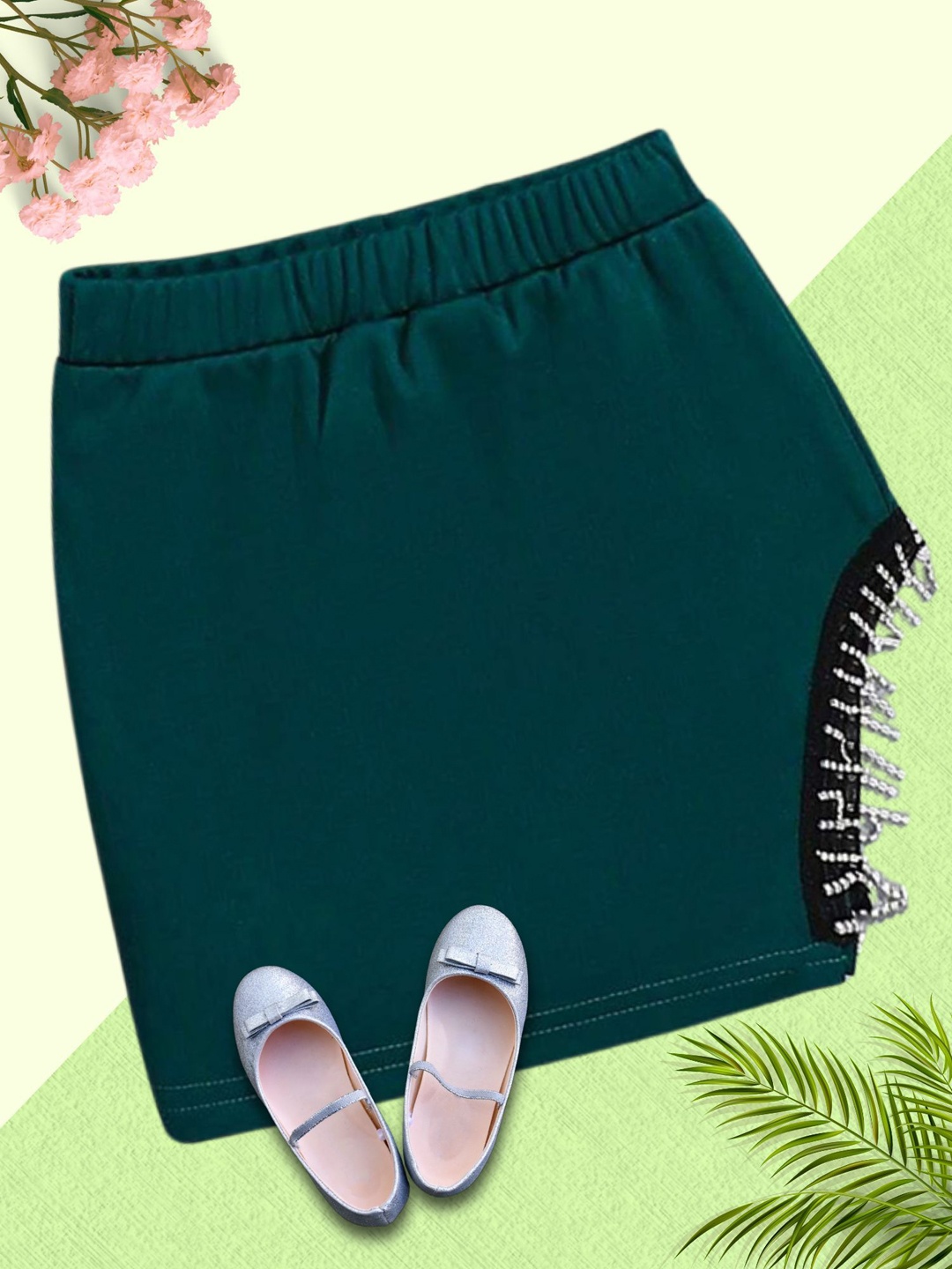 

ADDYVERO Girls A-Line Knee-Length Skirts, Green