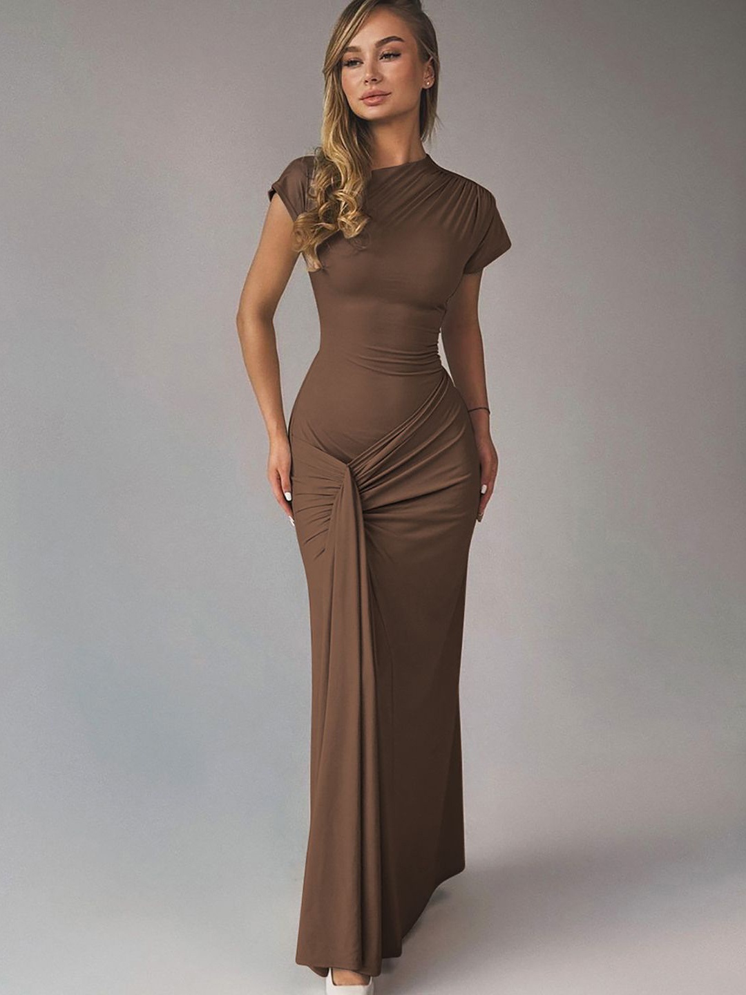 

StyleCast x Revolte Bodycon Maxi Dress, Brown