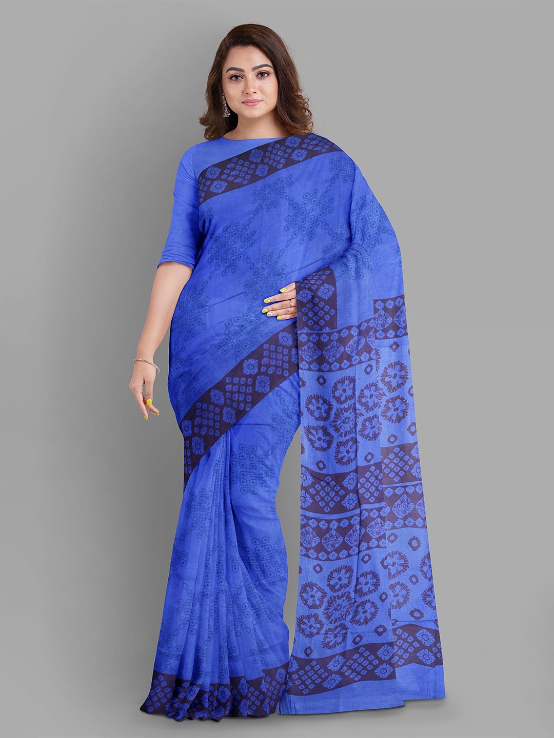 

The Chennai Silks Bandhani Pure Cotton Sungudi Saree, Blue