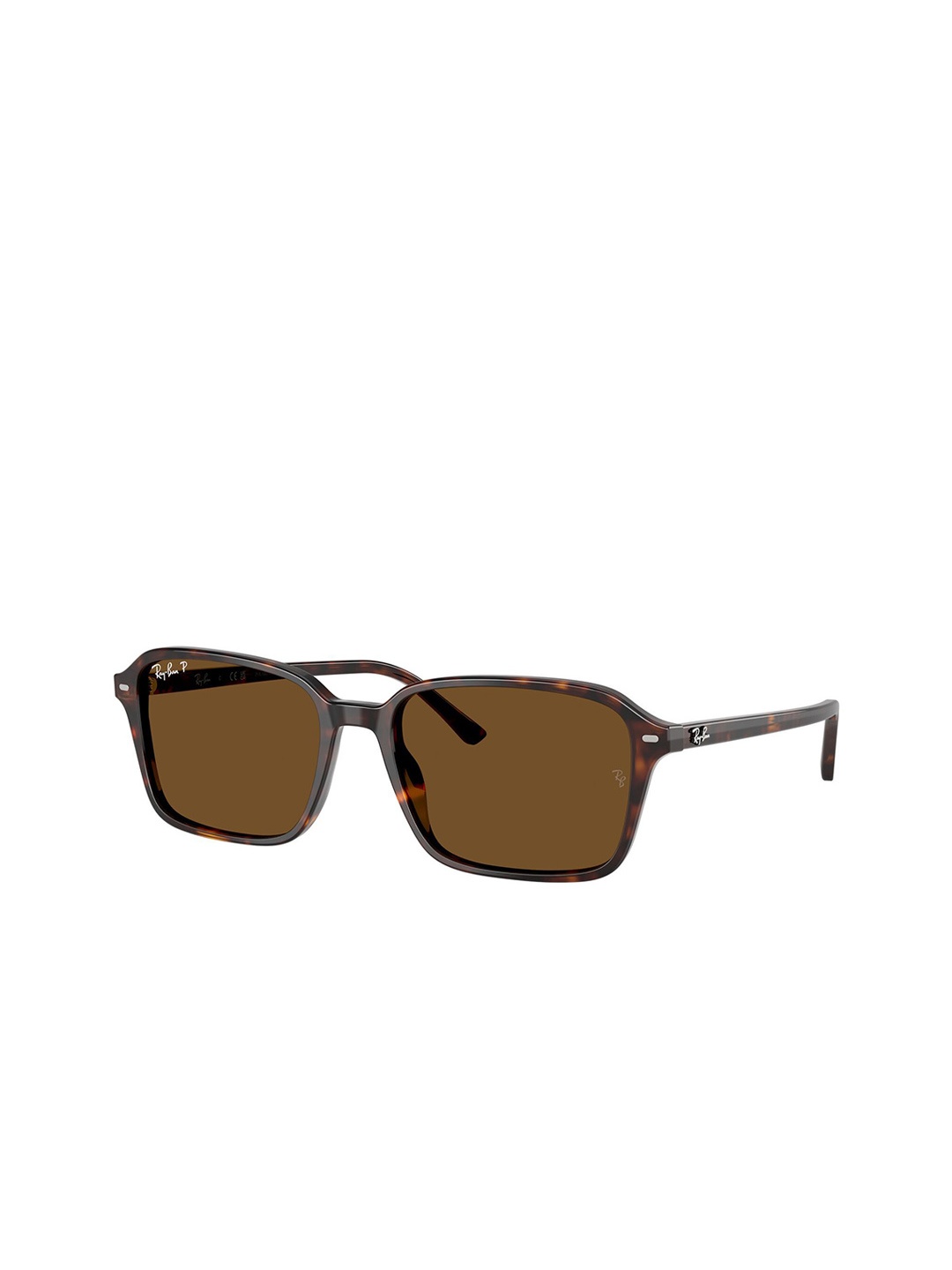 

Ray-Ban Unisex Square Sunglasses with Polarised Lens, Brown