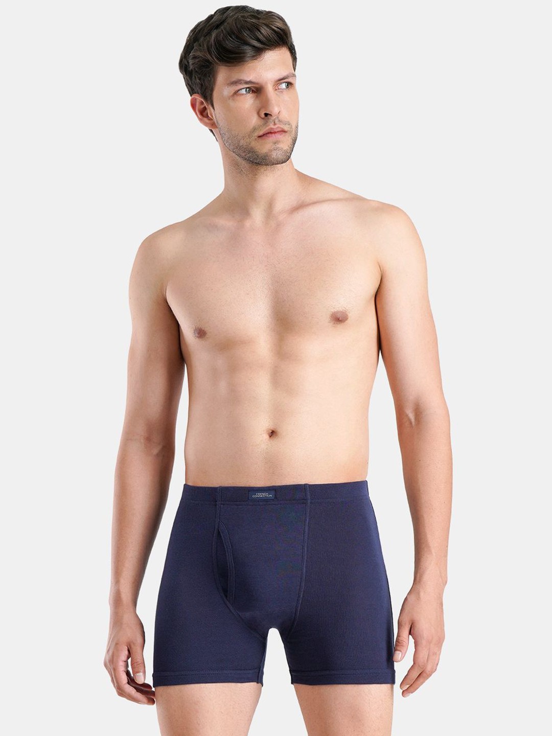 

French Connection Men Cotton Trunks- OXFORDNAVAL ACADEMYM, Navy blue