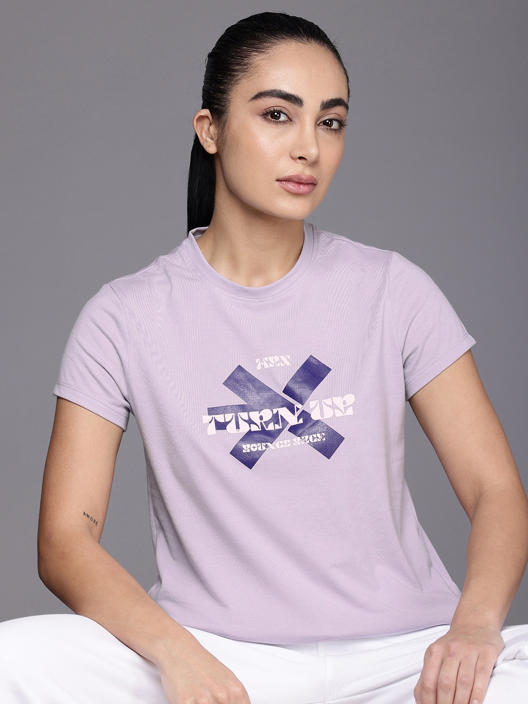 

HRX by Hrithik Roshan Printed Lifestyle T-shirt, Lavender