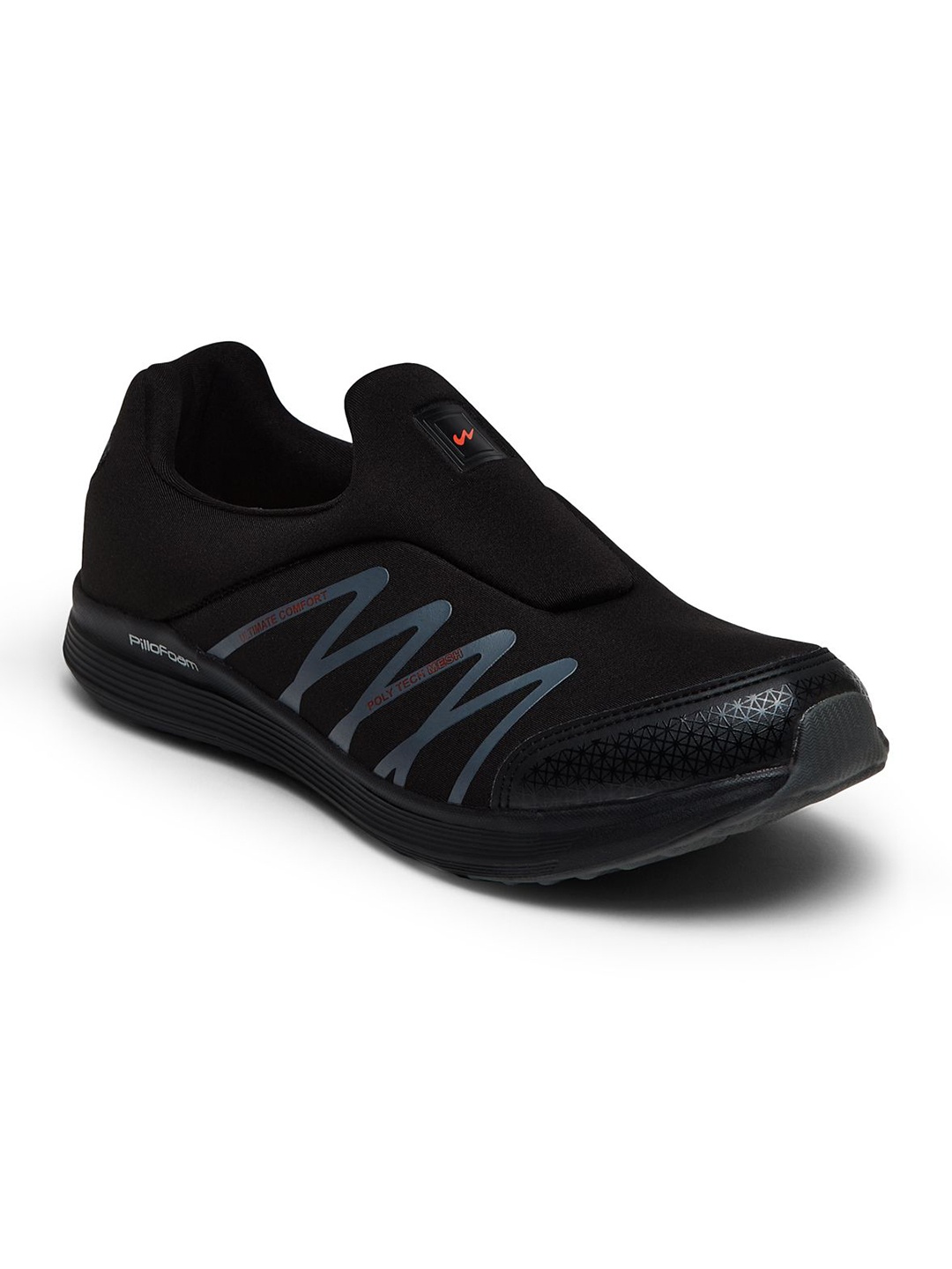 

Campus Men THUNDER PRO Mesh Walking Non-Marking Sports Shoes, Black