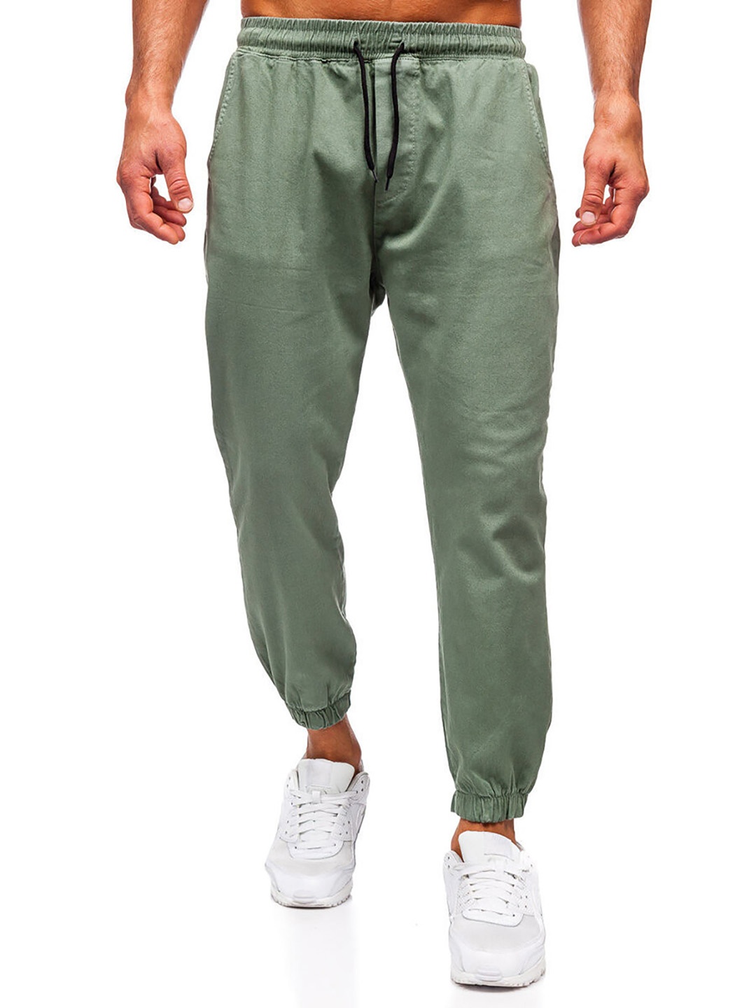 

StyleCast x Revolte Men Regular Mid-Rise Fit Easy Wash Chinos Trousers, Green