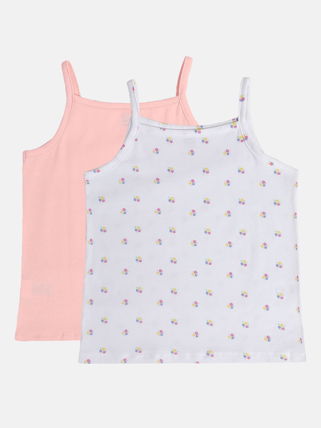

MINI KLUB Girls Pack Of 2 Pure Cotton Camisoles, Peach