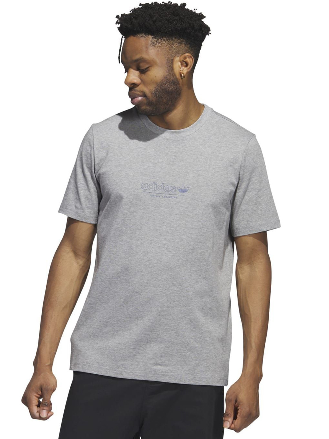 

ADIDAS Originals Men Solid Round Neck Cotton Relaxed Fit T-shirt, Grey