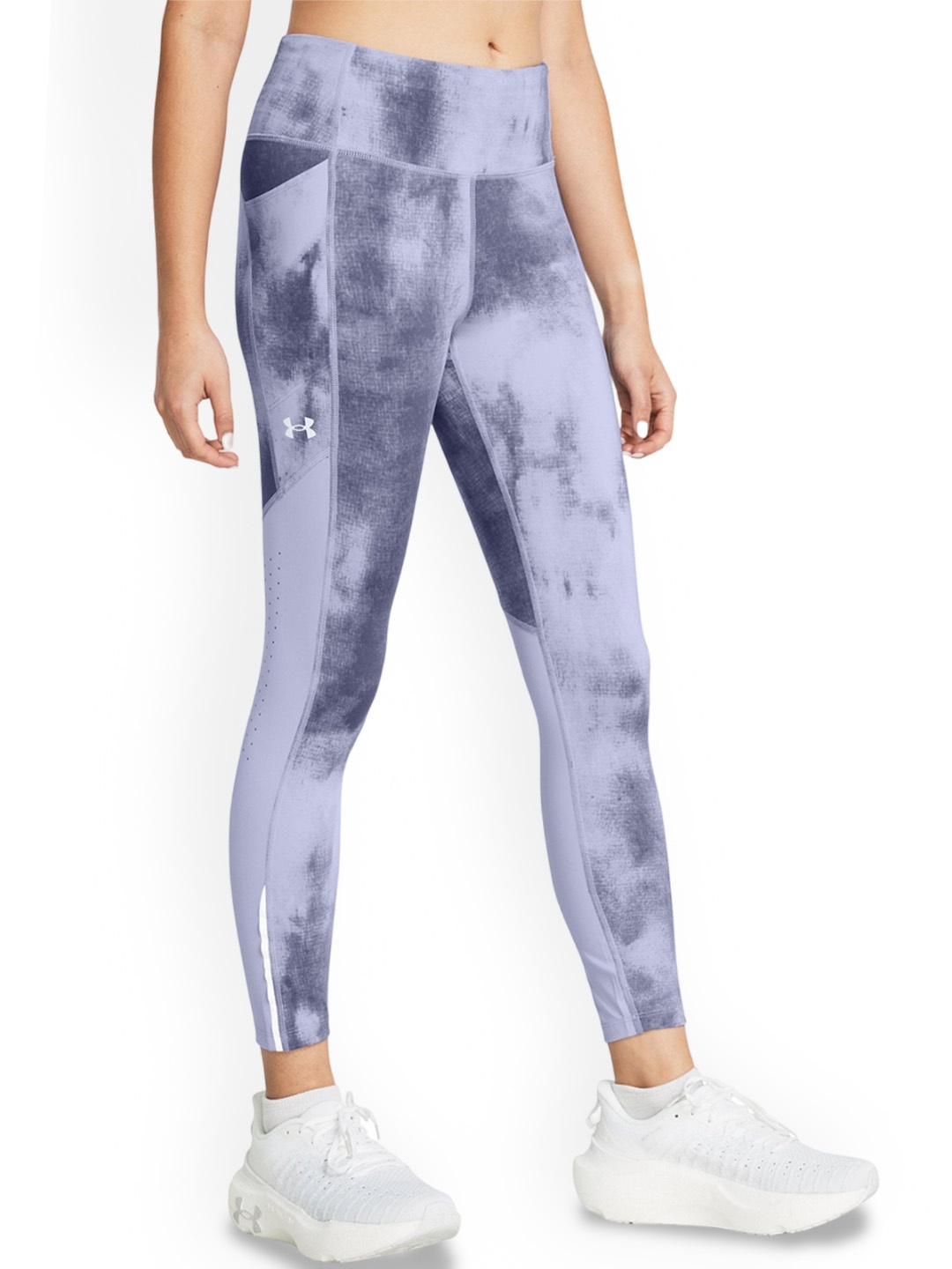 

UNDER ARMOUR Women UA Fly Fast Printed Mid Rise Ankle Length Tights, Purple