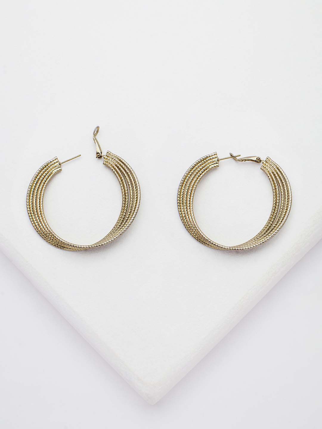 

Rhea Ximena Gold-Plated Contemporary Hoop Earrings