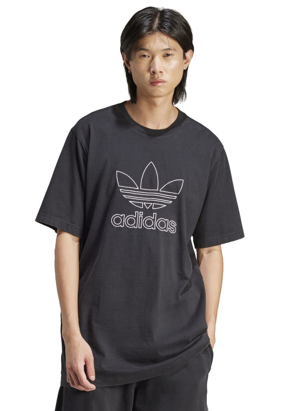 

ADIDAS Originals Men Typography Printed Round Neck Cotton Relaxed Fit T-shirt, Black