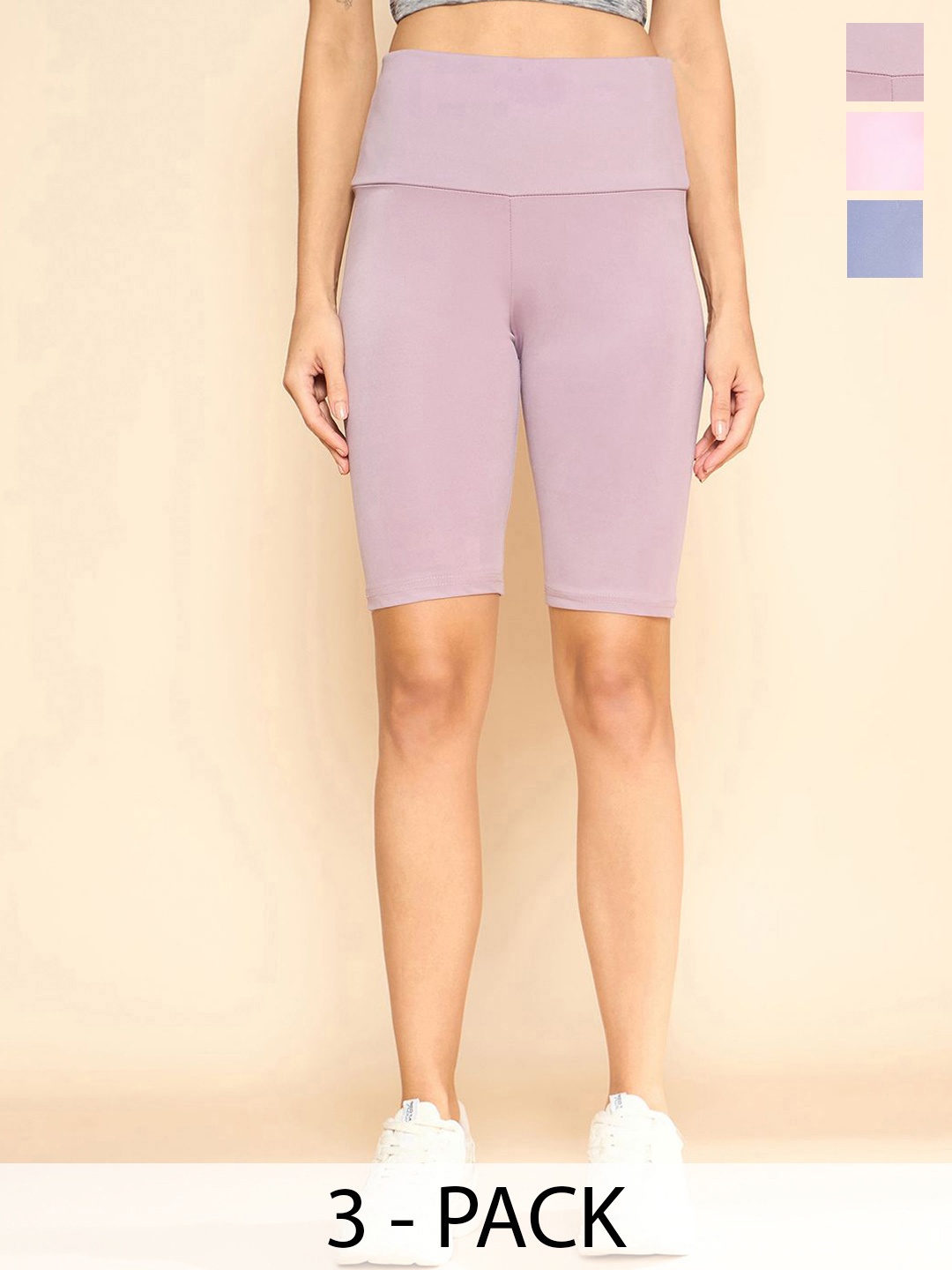 

COLOR CAPITAL Women Pack Of 3 Above Knee Tights, Lavender