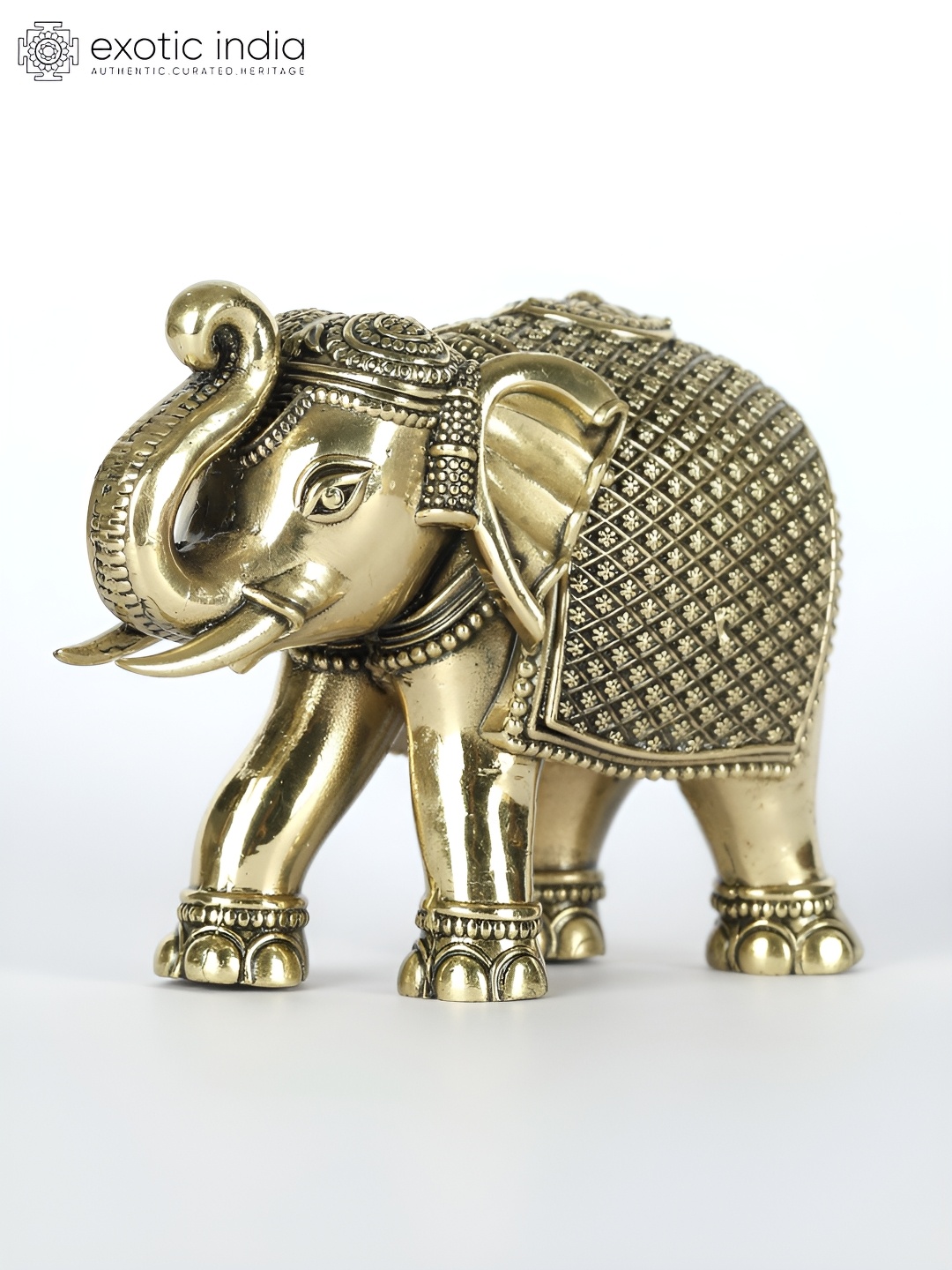 

Exotic India Gold-Toned Textured Figurine Showpiece