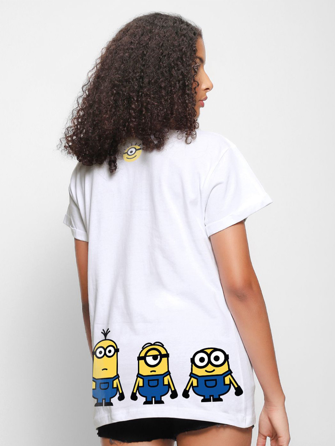 

Bewakoof Women Graphic Printed Round Neck Cotton Relaxed Fit T-shirt, White