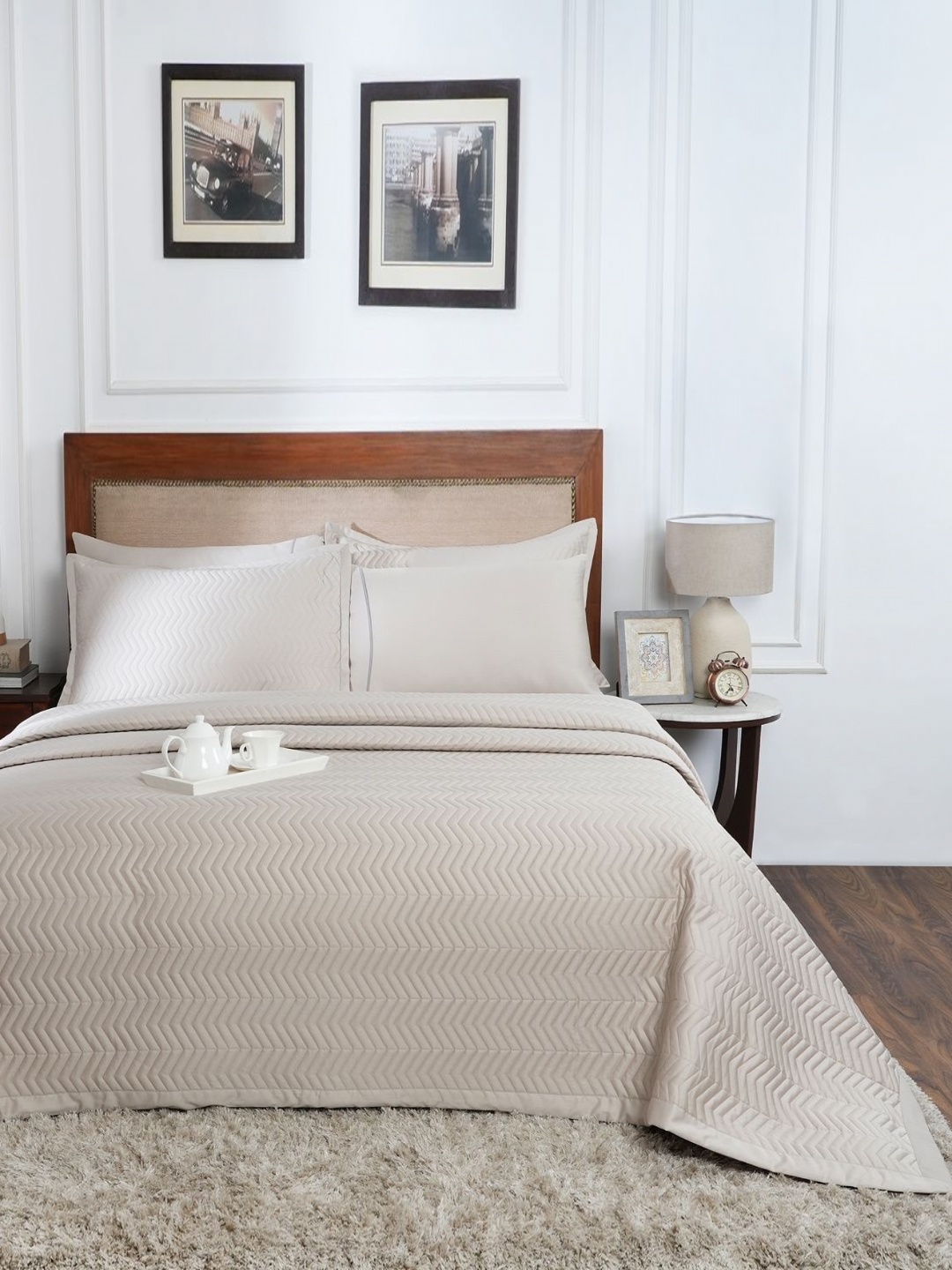 

MASPAR Beige Cotton 100 GSM Ac Room Single Bed Quilts