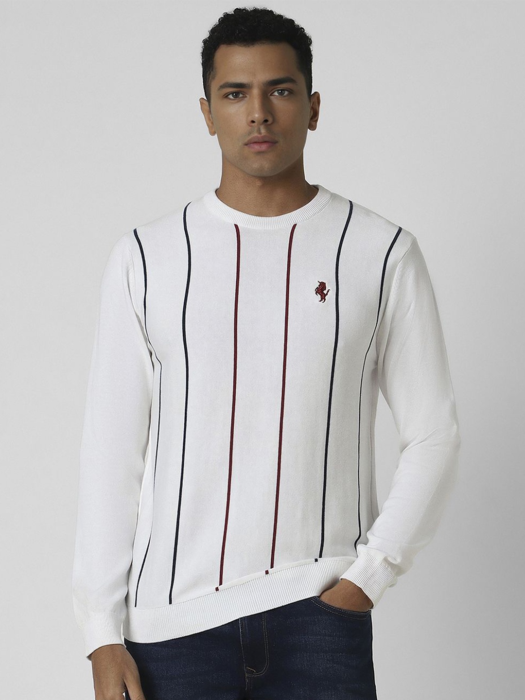 

Van Heusen Sport Men Striped Pullover, White