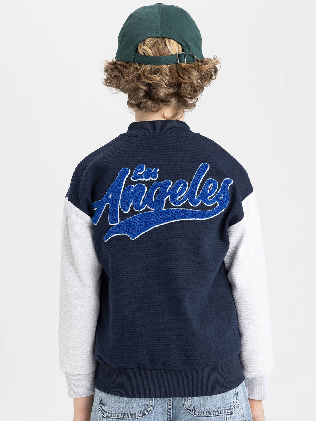 

DeFacto Boys Typography Printed Cardigan, Navy blue