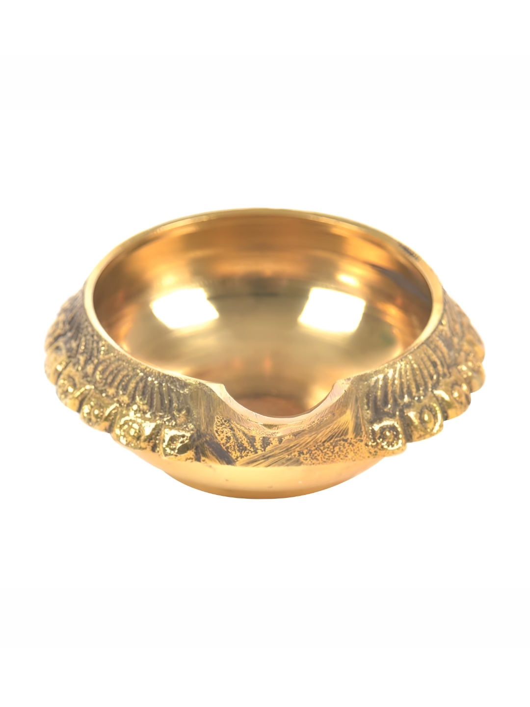 

Indianshelf Gold Toned Textured Brass Pooja Diya