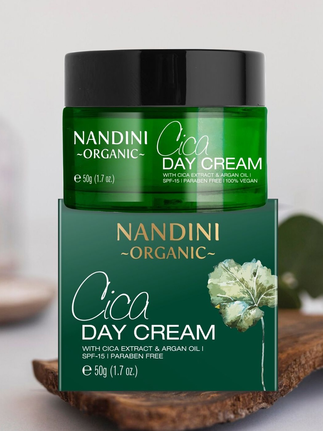 

Nandini Organic Cica Day Cream With SPF 15-50g, Green