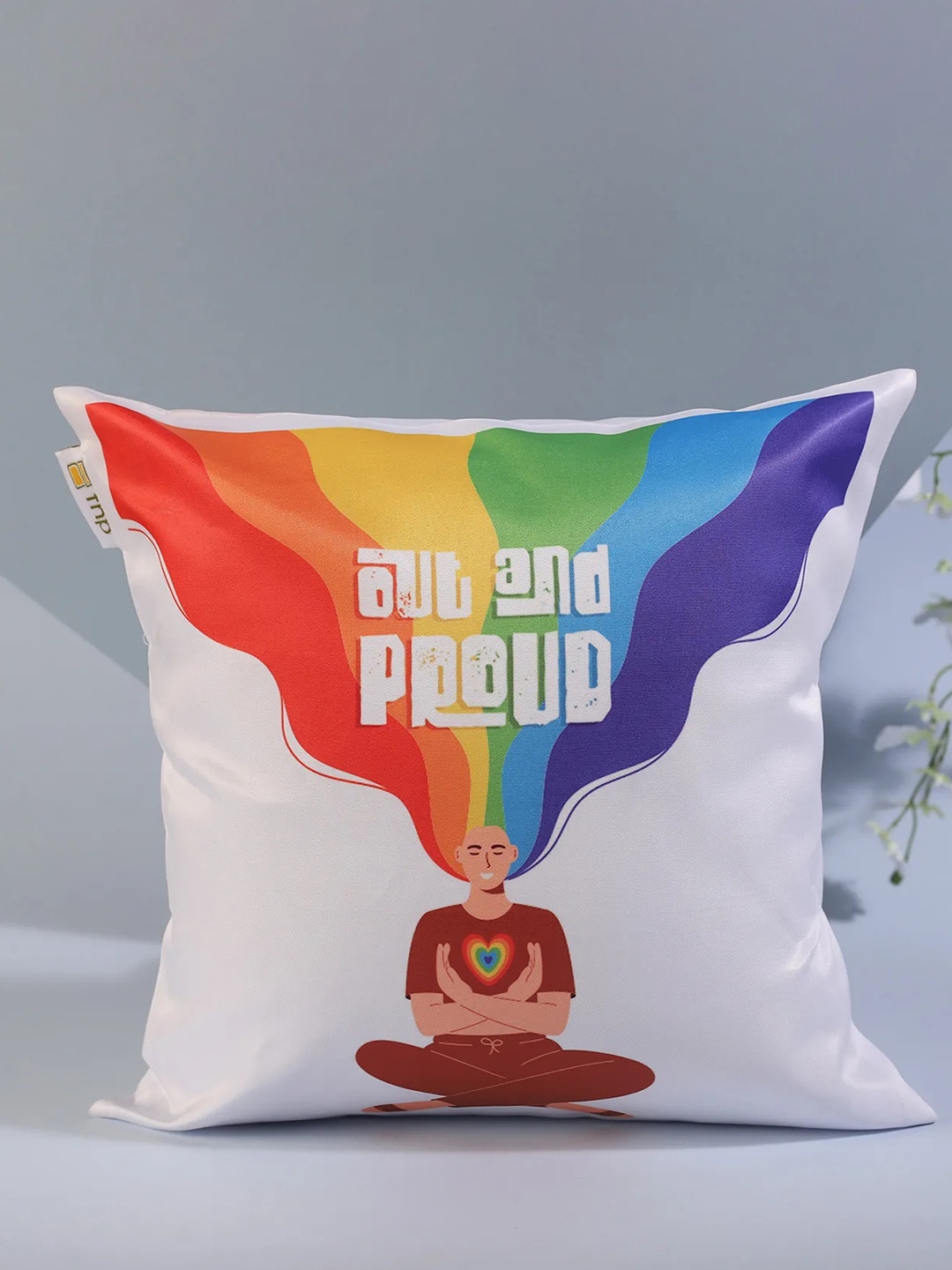 

fnp White & Blue Printed Pre Filled Cushion