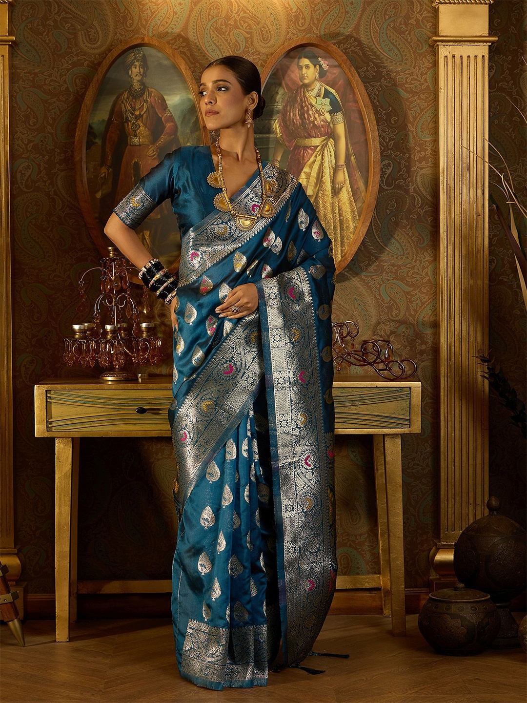 

Dori Woven Design Banarasi Saree, Blue
