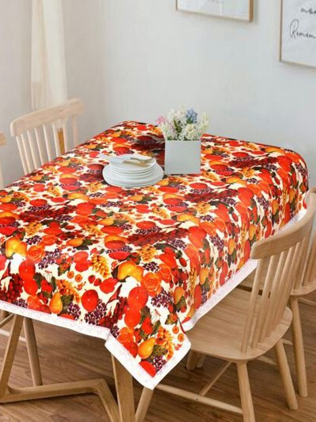 

LooMantha Red Conversational Waterproof 6-Seater Table Cover
