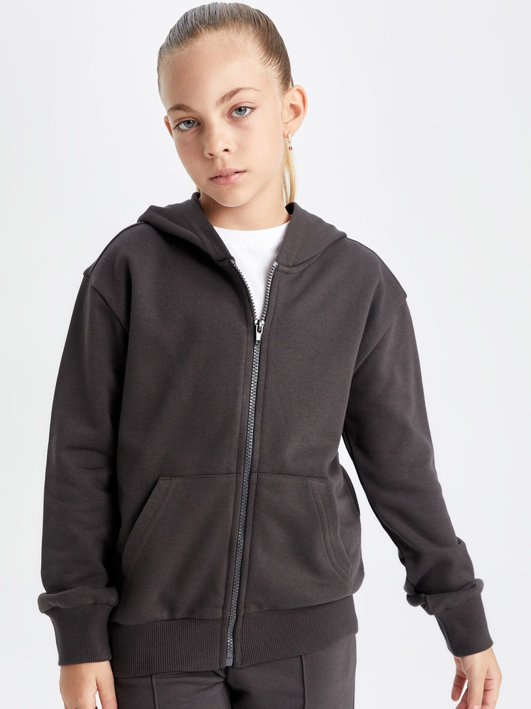 

DeFacto Girls Hooded Jacket, Black