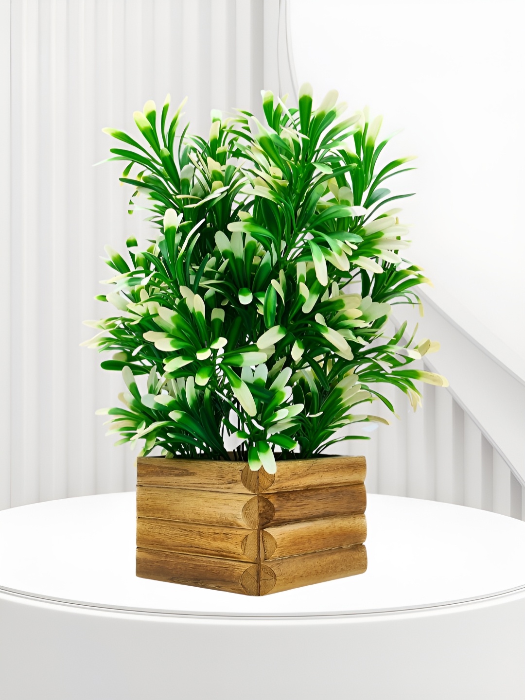 

fancy mart White 1 Pieces Artificial Plant With Pot