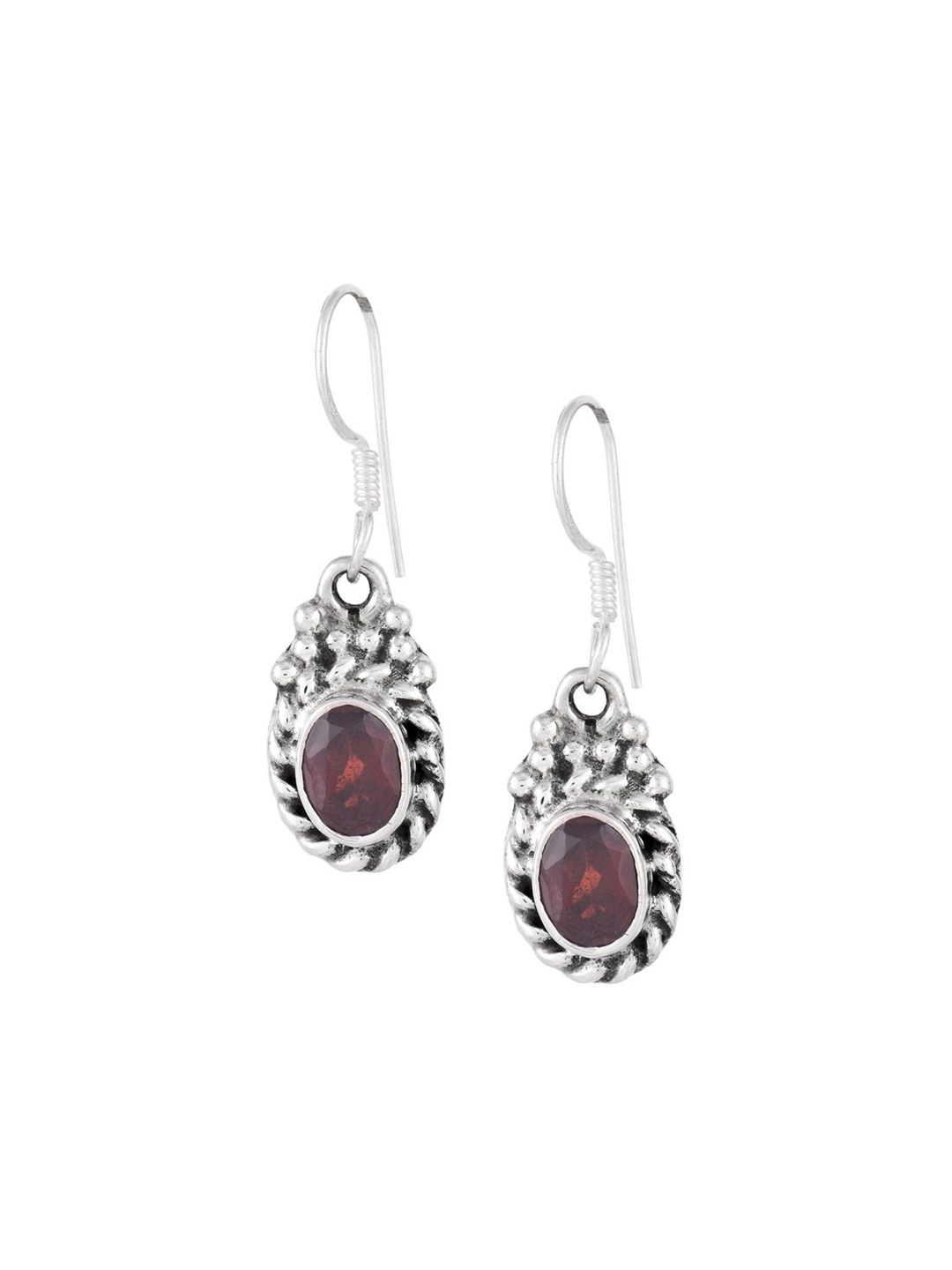 

Indianshelf 92.5 Sterling Silver Artificial Stones Studded Contemporary Drop Earrings